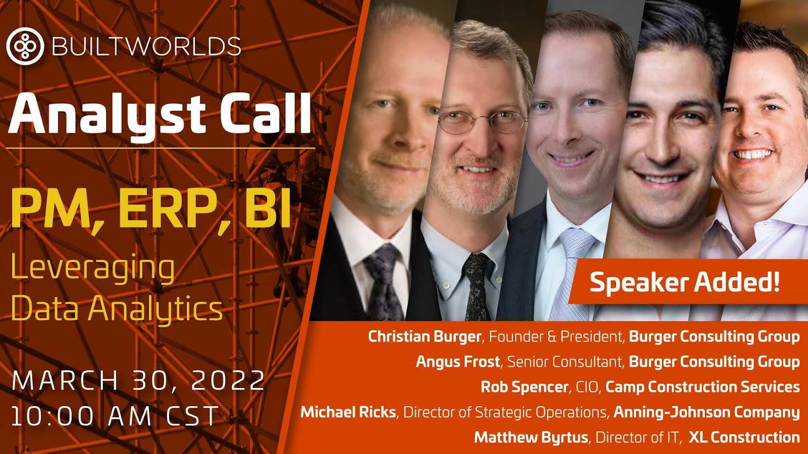 You are currently viewing PM, ERP, BI Leveraging Data Analytics – BuiltWorlds Analyst Call | March 30th, 2022